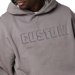 Custom Factory Heavyweight Cotton Pullover Hoodies Men 3D Embossed No <b>String</b> Sweatshirts Manufactured Mens Sweatshirts Hoodies - Product Image 3