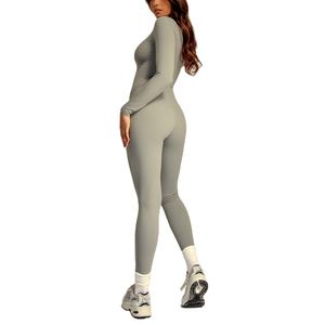 Mono ajustado con cremallera para mujer, traje de una pieza, mono, ropa de calle informal, monos - Product Image 2