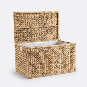 Grande boîte de rangement en jacinthe d'eau avec couvercle, excellent prix, coffre tressé à la main, grande taille - Product Image 5