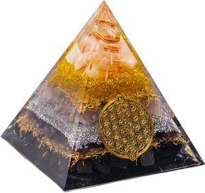 Pyramide d'orgonite de shungite faite à la main pour la protection contre les CEM et la guérison énergétique - Product Image 1