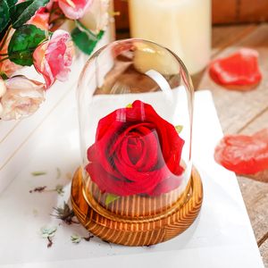 Décoration de Noël moderne en verre LED transparent avec base en bois, Père Noël, renne, arbre, ornement de table lumineux pour les fêtes - Product Image 6