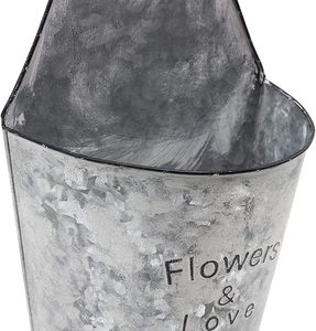 Seau à fleurs galvanisé avec poche murale, jardinière galvanisée avec porte-fleurs, Style Vintage rustique - Product Image 6