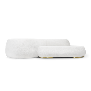 Sofá KAY Contemporáneo de Tela Bouclé, Sofá Individual Convertible para Sala de Estar, Extensible y Ajustable para Esquina, Ideal para Casa o Apartamento - Product Image 4