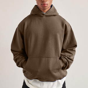 Pull-over uni de haute qualité avec marque privée sweats à capuche surdimensionnés à épaules tombantes sweats à capuche unisexe logo personnalisé grande taille pour hommes - Product Image 2