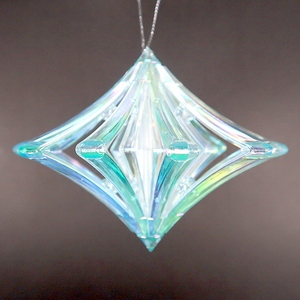 Navidad Año Nuevo Decoración Transparente Colorido con Irrid Plateado Acrílico 3D Geometría Diamante Ornamento - Product Image 3
