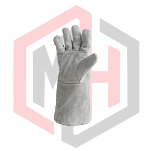 Welding Heat <b>Fire</b> Resistant Leather <b>Electric</b> Gloves Anti-Static Tear-Resistant 11 oz 14 Inch Fireproof Safety Work Gloves <b>Grey</b> - Product Image 3