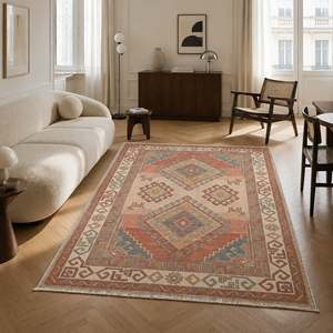 Alfombra lavable Netline Home Ember Heritage color naranja cálido - Product Image 5