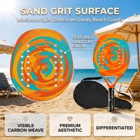 Pala de Tenis Playa JAS de Fibra de Vidrio Diamante 3K 12K 18K con Carbono y Grano de Arena, Tejido Visible, Personalizada, OEM de Fábrica