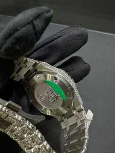 Reloj Digital ETA de Moissanita VVS1 de 32CT, Lujoso, Moderno, Estilo Hip Hop, Hecho a Mano, Edición Limitada, Cronógrafo, Acero Inoxidable - Product Image 4