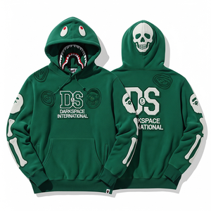 Sweat à capuche unisexe 100 % coton molletonné avec poches kangourou, logo personnalisé, motif uni, respirant, haute qualité, teinture unie - Product Image 6