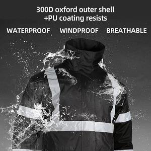 Chaqueta de Seguridad Invernal Personalizable con Material de Poliéster Reflectante Impermeable de Alta Visibilidad, Soporte para Logotipo, Chaqueta Oxford Cálida - Product Image 4