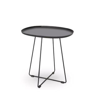 Mesa Auxiliar Redonda Moderna de Metal Negro, Diseño Minimalista con Patas Delgadas, Ligera y Duradera, para Decoración de Sala de Estar o Dormitorio - Product Image 2