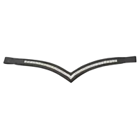 Bridon de luxe unique en cuir véritable en forme de V, de qualité supérieure, avec frontale ornée de strass étincelants, logo personnalisé