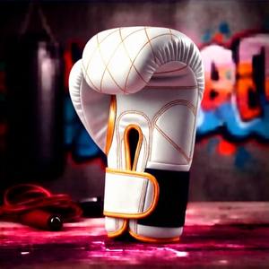 Premium Diamond Stitched Leather Training Gloves with High Density Foam Padding and Hook and Loop <b>Strap</b> for Gym and Bag Work - Product Image 2