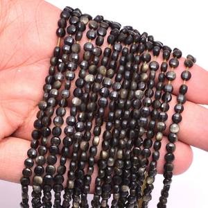 Cuentas Facetadas de Ojo de Gato Verde AAA+ de 4mm-5mm, Cuentas de Ojo de Gato Naturales Raras, Piedras Semipreciosas, Cuentas Decorativas para Joyería - Product Image 3