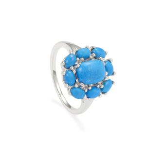 Bague en Céruleite Naturelle 2,25 ct, Plaqué Or, Argent Sterling, Réglable, Bijou Incrusté - Product Image 1