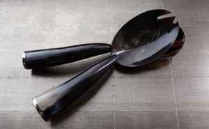 Cuchara de cuerno de búfalo elegante personalizada, utensilios de cocina artesanales naturales con precio, cuchara para servir con diseño de mango único - Product Image 4