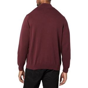 Sweat-shirt pour homme de haute qualité, demi-zip, coton mélangé, quart de zip, col montant, fermeture éclair, manches longues - Product Image 2