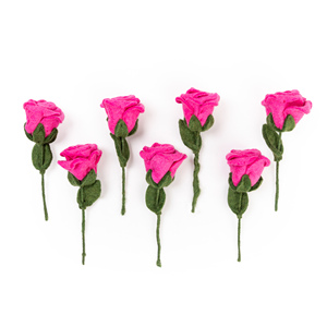 ช่อกุหลาบผ้าสักหลาดสีชมพูทำด้วยมืองานตามสั่งสำหรับตกแต่งเทศกาลอีสเตอร์วันขอบคุณพระเจ้างานแต่งงานบ้าน - Product Image 6