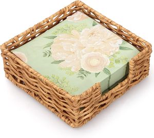 Porte-mouchoirs vintage en rotin naturel écologique de haute qualité, panier de rangement personnalisé avec logo couleur pour la décoration intérieure - Product Image 1