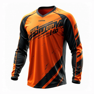 เสื้อเจอร์ซีย์มอเตอร์ครอสแขนยาวแบบระบายอากาศได้ดี สำหรับผู้ชาย สวมใส่สบาย กันลม เหมาะสำหรับการแข่งรถมอเตอร์ไซค์และรถยนต์ - Product Image 2