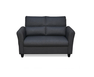 BARNWAL SONS Oliver Sofá de tela marrón carbón de 2 plazas con bolsillo lateral Diseño moderno ecológico para sala de estar DE LA India - Product Image 1