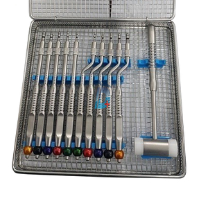 ที่มีคุณภาพสูงนูน + เว้า osteotome ชดเชย + ตรง, รหัสสีชุดสแตนเลส11ชิ้น - Product Image 3