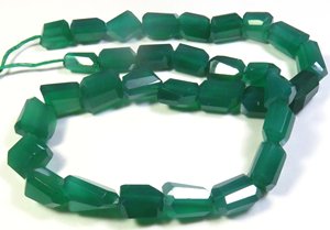 Perles de pierres précieuses en onyx vert naturel, 16 pouces, forme de pépites, 11-15 mm, facettées, coupées, brutes, de qualité supérieure, pour la fabrication de bijoux - Product Image 5