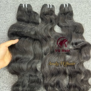 Extensiones de cabello vietnamita virgen crudo de alta calidad, máquina de ondas naturales alineadas con cutícula sin procesar, trama doble, 100 gramos por - Product Image 1