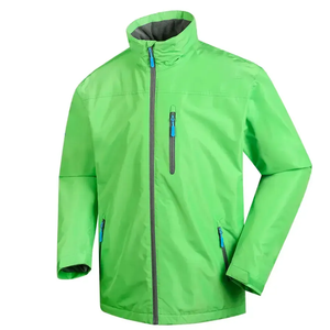 Chaqueta Cortavientos Gruesa Impermeable y Ecológica para Hombre, Chaqueta Cortavientos de Tejido Softshell con Apliques Impresos Personalizados y Cuello Alto - Product Image 1