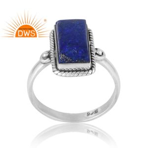 Anillo apilable de piedras preciosas de lapislázuli Natural de Plata de Ley 925 superventas, joyería personalizada para mujer, regalo para ella - Product Image 1