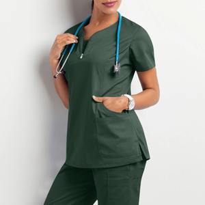Uniformes médicos de diferentes colores con estilo para mujer, conjuntos de uniformes hospitalarios de poliéster para enfermería, camisa y pantalón - Product Image 3