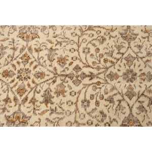 พรมวินเทจขนาด 0.5x9.1 ฟุต, พรมวิ่งสไตล์ตุรกี, พรมขนสัตว์ลายสัตว์สีเบจน้ำตาล - Product Image 5