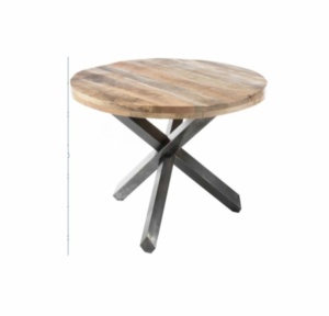 โต๊ะรับประทานอาหารไม้มะม่วงแข็งแบบทันสมัยพร้อมขาเหล็กไขว้สำหรับห้องครัวห้องรับประทานอาหารสำนักงานโรงแรมร้านอาหาร - Product Image 5