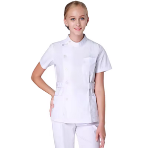 ชุดเครื่องแบบโรงพยาบาลแขนสั้นมีปกเสื้อยูนิฟอร์มกระดุมสำหรับทำงาน - Product Image 2