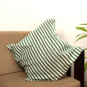 Taies d'oreiller et de coussin carrées américaines tissées à rayures teintes en fil recyclé Ensemble de 2 - Product Image 1