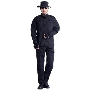 Security Uniform <strong>Overalls</strong> Set Special Training Security Property Clothing Spring and Winter Long Sleeve <strong>Black</strong> Guard Uniform - Product Image 5