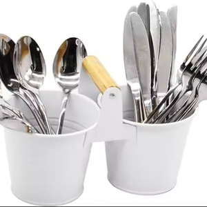 Porte-couverts à 2 compartiments en métal de la meilleure qualité pour restaurant de table de comptoir de cuisine à bas prix - Product Image 1