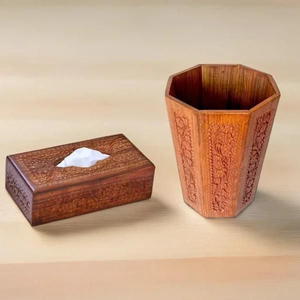 Premium Style Wooden Tissue Box Handmade in India Accessory with Customizable Options by barkah star - Product Image 6