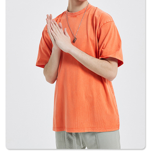 เสื้อยืดผ้าฝ้าย250Gsm โอเวอร์ไซส์สำหรับผู้ชายเสื้อยืดครอปแบบกำหนดเองโลโก้และดีไซน์แบบธรรมดา - Product Image 5