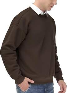 Sweat-shirt à col rond en polaire pour hommes, épais, coupe ample, doux et basique - Product Image 5