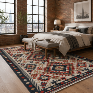 Netline Home Ember Diamonds Warm Brown Heritage <b>Washable</b> <b>Rug</b> - Product Image 5