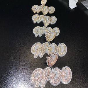 LL diamante nombre personalizado 925 Plata VVS diamante colgante elegante joyería helada colgantes finos dijes para Hombres estilo Hip Hop - Product Image 4