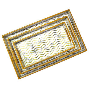 Bandeja de servicio con mango cuadrado de madera Natural de alta calidad, decoración multiusos para el hogar, plato para aperitivos/bebidas, Material de PC - Product Image 3