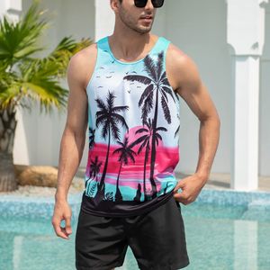 Débardeur en coton imprimé numérique grande taille pour homme, respirant, tricoté, pour la gym, l'entraînement, décontracté, été, fitness - Product Image 4