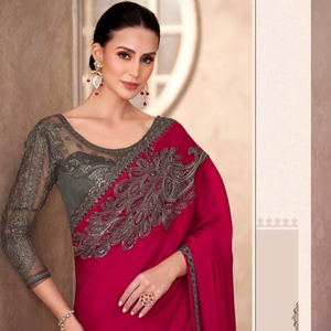 Designer Party Wear Fancy Saree Collection Catalogue complet disponible au tarif de gros, collection premium au tarif de gros. - Product Image 1