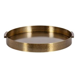 Bandeja redonda de gran calidad de estilo vintage, bandeja de servicio de estilo europeo de latón metálico, diseños grabados en relieve, bandejas decorativas - Product Image 4