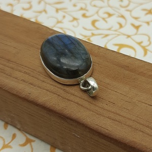 925 Sterling Silver Fine Jewelry Pendant <b>Unique</b> Handmade Flash Labradorite Oval Charm Bezel Setting Inlay <b>Gift</b> <b>for</b> <b>Her</b> - Product Image 5