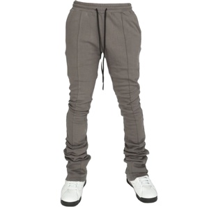 Custom Logo Heavyweight 460 Gsm Polyester <b>Jogger</b> Baggy <b>Stacked</b> Flare Sweatpants Double Waist Pants Real Sweat Pants - Product Image 1