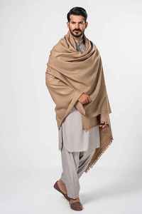 <b>Men</b> Winter Traditional Wool <b>Shawl</b> Soft Warm Solid Color Stylish Wrap Breathable 300g Middle Eastern Goodshopping - Product Image 5
